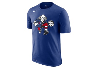 NIKE NBA PHILADELPHIA 76ERS DRY TEE RUSH BLUE