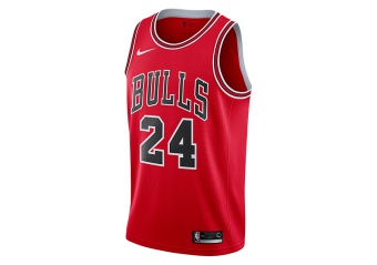 NIKE NBA CHICAGO BULLS LAURI MARKKANEN SWINGMAN ROAD JERSEY UNIVERSITY RED