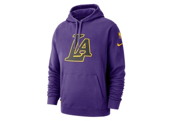 NIKE NBA LOS ANGELES LAKERS COURTSIDE HOODIE FIELD PURPLE