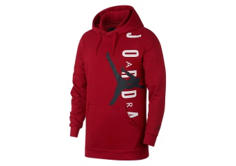 NIKE AIR JORDAN JUMPMAN AIR LIGHTWEIGHT HOODIE GYM RED
