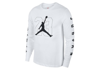 NIKE AIR JORDAN JBSK LONG-SLEEVE TEE WHITE