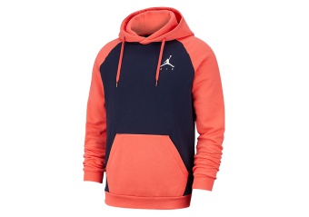 NIKE AIR JORDAN SPORTSWEAR JUMPMAN FLEECE PULLOVER OBSIDIAN EMBER GLOW