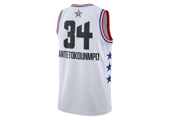 NIKE AIR JORDAN NBA ALL STAR WEEKEND 2019 GIANNIS ANTETOKOUNMPO SWINGMAN JERSEY WHITE