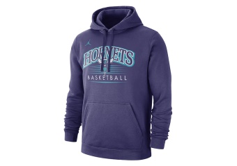 NIKE AIR JORDAN NBA CHARLOTTE HORNETS CREST HOODY NEW ORCHID