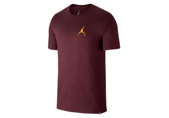 NIKE AIR JORDAN SPORTSWEAR JUMPMAN AIR EMBROIDERED TEE NIGHT MAROON
