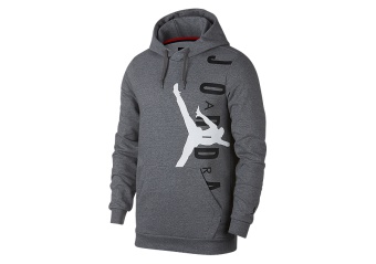 NIKE AIR JORDAN JUMPMAN AIR LIGHTWEIGHT HOODIE CARBON HEATHER