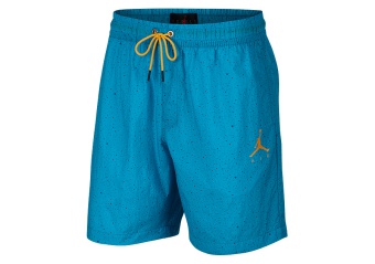 NIKE AIR JORDAN JUMPMAN CEMENT POOLSIDE SHORTS LIGHT BLUE FURY