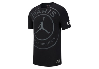 NIKE AIR JORDAN PSG PARIS SAINT-GERMAIN LOGO TEE BLACK