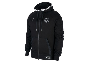 NIKE AIR JORDAN PSG PARIS SAINT-GERMAIN FLEECE HOODIE BLACK