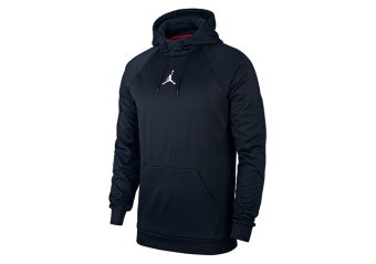 NIKE AIR JORDAN THERMA 23 ALPHA FLEECE PULLOVER HOODIE BLACK