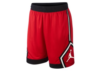 NIKE AIR JORDAN JUMPMAN DIAMOND STRIPED SHORTS GYM RED