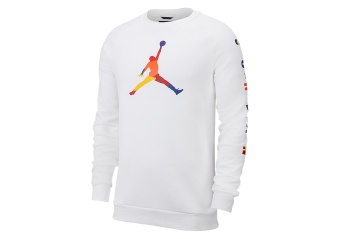 NIKE AIR JORDAN DNA FLEECE CREW WHITE