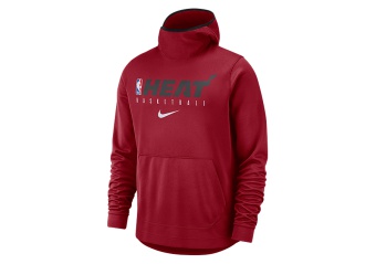 NIKE NBA MIAMI HEAT SPOTLIGHT PULLOVER HOODIE TOUGH RED
