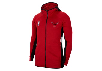 NIKE NBA CHICAGO BULLS THREMAFLEX SHOWTIME HOODIE UNIVERSITY RED