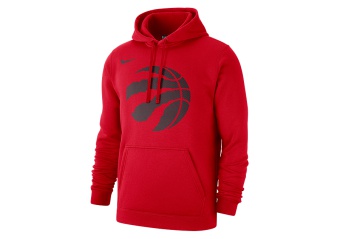 NIKE NBA TORONTO RAPTORS CLUB LOGO FLEECE PULLOVER HOODIE UNIVERSITY RED
