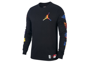 NIKE AIR JORDAN DNA LONG-SLEEVE CREW TEE BLACK