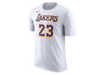NIKE NBA LOS ANGELES LAKERS LEBRON JAMES DRY TEE WHITE