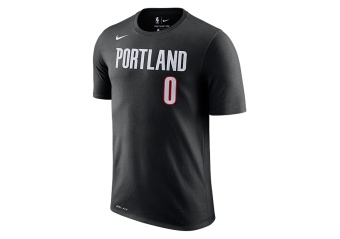 NIKE NBA PORTLAND TRAIL BLAZERS DAMIAN LILLARD Dri-FIT TEE BLACK