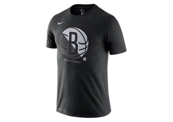 NIKE NBA BROOKLYN NETS LOGO Dri-FIT TEE BLACK