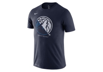 NIKE NBA MINNESOTA TIMBERWOLVES Dri-FIT LOGO TEE COLLEGE NAVY