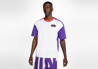 NIKE THROWBACK 2.1 BASKETBALL TEE COURT PURPLE