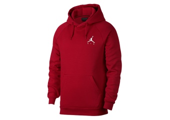 NIKE AIR JORDAN JUMPMAN FLEECE PULLOVER HOODIE GYM RED