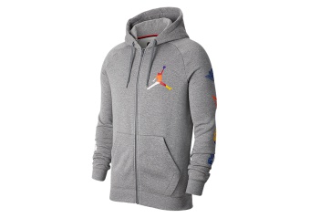 NIKE AIR JORDAN JUMPMAN RIVALS FULL-ZIP HOODIE CARBON HEATHER