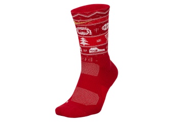 NIKE ELITE CHRISTMAS CREW SOCKS GYM RED