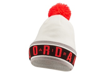 NIKE AIR JORDAN CUFFED POM BEANIE WHITE