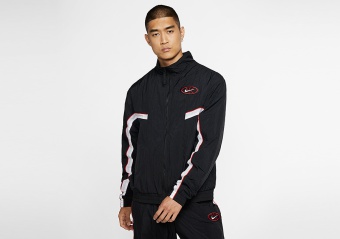 NIKE THROWBACK BASKETBALL JACKET BLACK