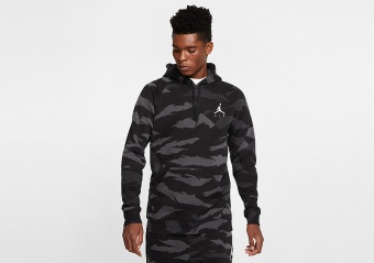 NIKE AIR JORDAN JUMPMAN FLEECE CAMO PULLOVER HOODIE ANTHRACITE