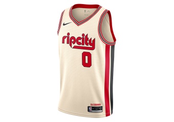 NIKE NBA PORTLAND TRAIL BLAZER DAMIAN LILLARD SWINGMAN JERSEY NATURAL