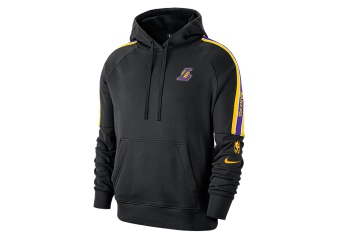 NIKE NBA LOS ANGELES LAKERS COURTSIDE PULLOVER HOODIE BLACK