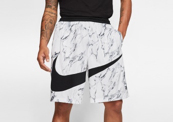 NIKE DRI-FIT HBR MARBLE SHORTS WHITE