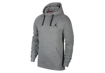 NIKE AIR JORDAN JUMPMAN FLEECE PULLOVER HOODIE CARBON HEATHER BLACK