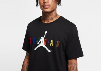 NIKE AIR JORDAN WORDMARK TEE BLACK MULTI COLOR