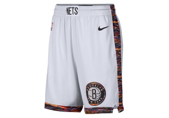 NIKE NBA BROOKLYN NETS CITY EDITION SWINGMAN SHORTS WHITE