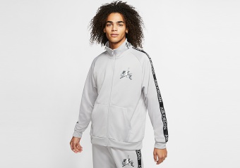 NIKE AIR JORDAN JUMPMAN CLASSICS TRICOT WARMUP JACKET ATMOSPHERE GREY