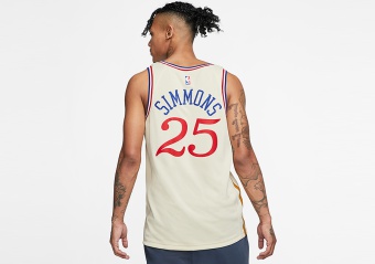 NIKE NBA PHILADELPHIA 76ERS BEN SIMMONS SWINGMAN JERSEY FLAT OPAL