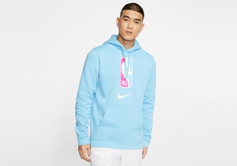 NIKE NBA N31 PULLOVER FLEECE HOODIE BLUE GALE