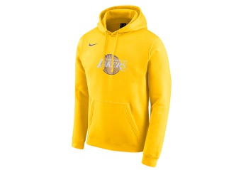 NIKE NBA LOS ANGELES LAKERS CITY EDITION LOGO FLEECE HOODIE AMARILLO