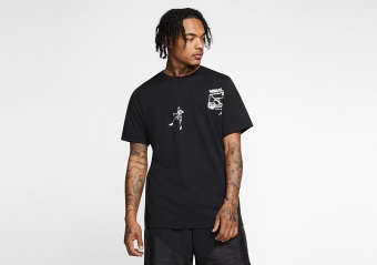 NIKE AIR JORDAN MJ PHOTO WING IT TEE BLACK