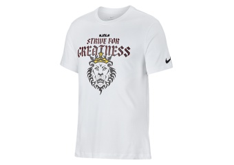 NIKE LEBRON 'STRIVE FOR GREATNESS' LION TEE WHITE