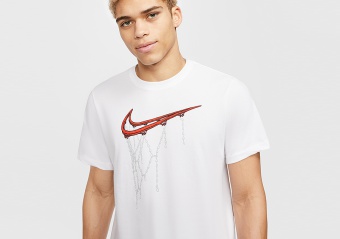 NIKE SWOOSH DRI-FIT TEE WHITE