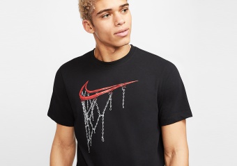 NIKE SWOOSH DRI-FIT TEE BLACK