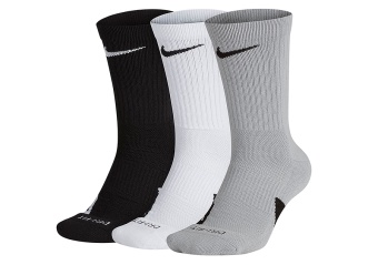 NIKE ELITE CREW 3PACK SOCKS GREY HEATHER