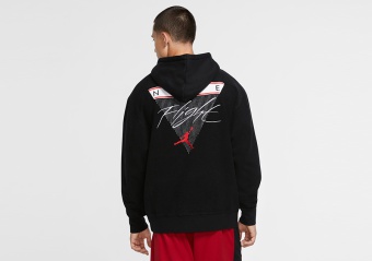 NIKE AIR JORDAN FLIGHT PULLOVER HOODIE BLACK