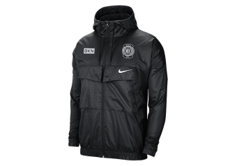 NIKE NBA BROOKLYN NETS COURTSIDE LIGHTWEIGHT JACKET BLACK