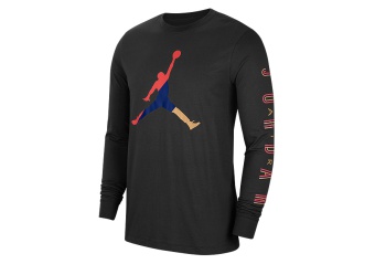 NIKE AIR JORDAN SPORT DNA LONG SLEEVE CREW TEE BLACK