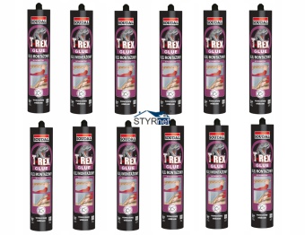 12x SOUDAL T-REX GOLD KLEJ MONTAŻOWY BŁYSKAWICZNY 380 ML